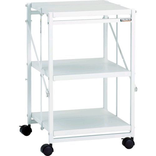 【個数：1個】トラスコ中山 ＴＲＵＳＣＯ WTW743 スチール製ワゴン ワンタッチワゴン Ｗ４６４×Ｄ４５０×Ｈ７００ ３段