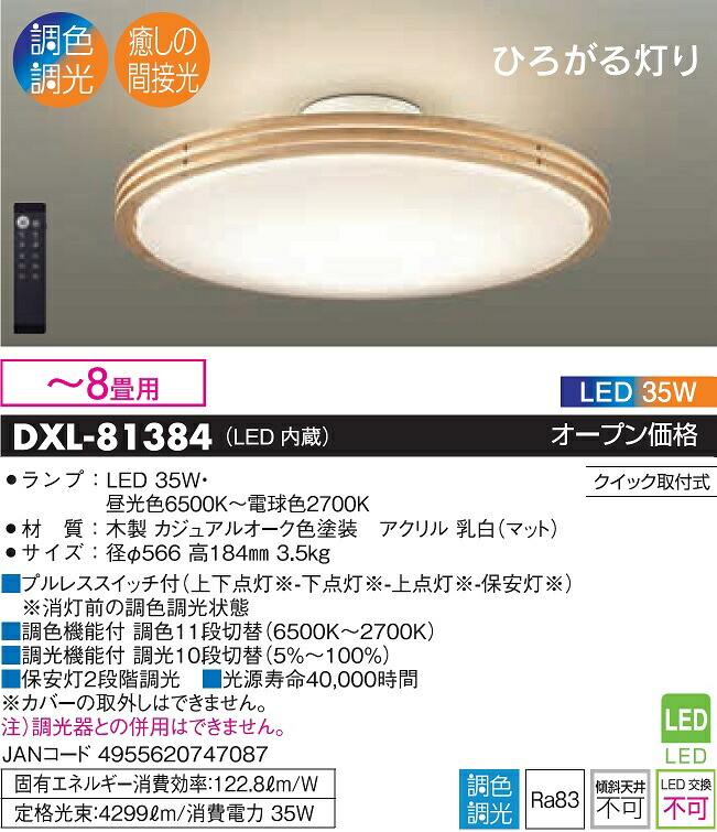 楽天市場】【送料無料】大光電機 DXL-81350 シーリングライト リモコン
