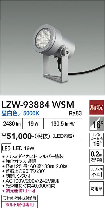 【貨物輸送無料】大光電機 LZW-93884WSM 室外灯 注目の的 畳数とり備える絶無 LED≪即日送りとどける相応う能力のある 店卸し資産突き止める止むを得ず≫ 安全性のあるの製造業者引き受ける