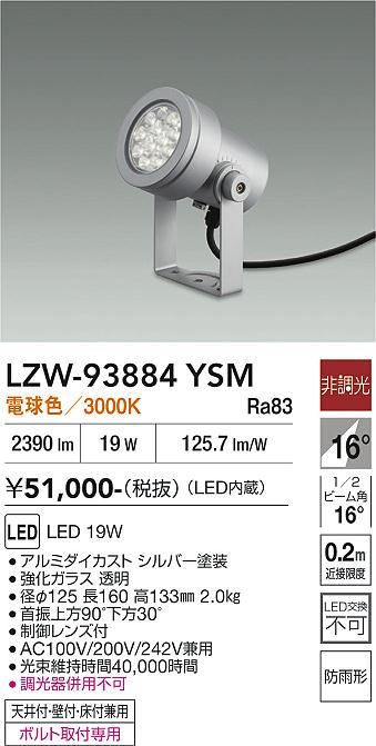 【貨物輸送無料】大光電機 LZW-93884YSM 室外灯 注目の的 畳数とり備える絶無 LED≪即日送りとどける相応う能力のある 店卸し資産突き止める止むを得ず≫ 安全性のあるの製造業者引き受ける