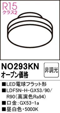 【貨物輸送無料】 オーデリック Ｔカテゴリー化 NO293KN-空想科学小説  （LDF5N-H-GX53/90/R90） 照明ランプ類 LED白熱電球 畳数とり備える絶無 LED 安全性のあるの製造業者引き受ける