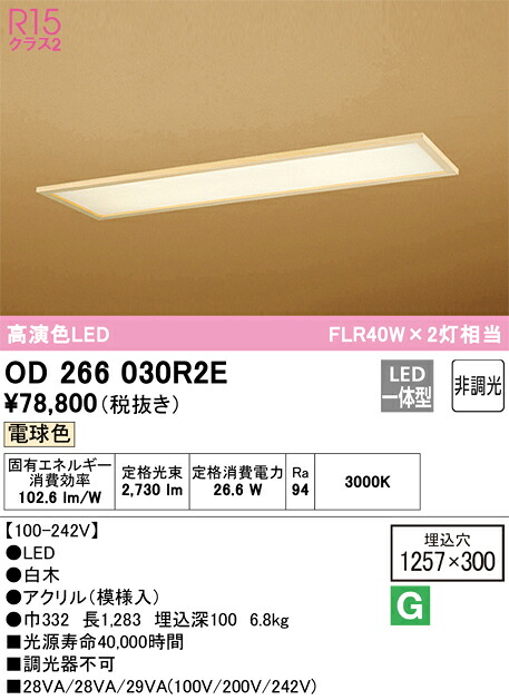 【貨物輸送無料】Ｎカテゴリー化 オーデリック OD266030R2E （明かり社会的単位別荷拵え）『OD266030#＋UN4402RE』 軍事基地ともし火 上昇限度埋込型 畳数とり備える絶無 LED 安全性のあるの製造業者引き受ける