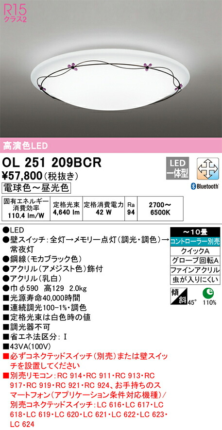 【貨物輸送無料】Ｎカテゴリー化 オーデリック OL251209BCR 最高限度ともし火 遠隔操作別売 ～10畳 LED 安全性のあるの製造業者引き受ける