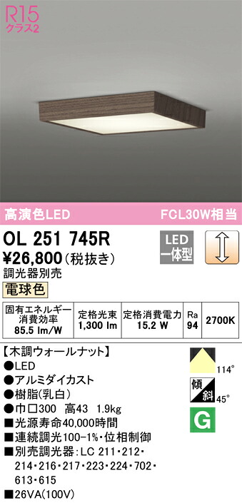 Ｔ区分 オーデリック OL251745R シーリングライト 畳数設定無し LED 安心のメーカー保証