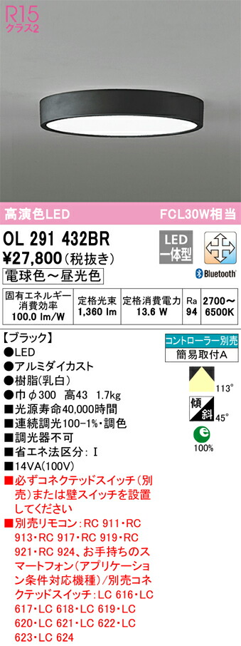 Ｔカテゴリー化 オーデリック OL291432BR 最高限度点火装置 遠隔操作別売 畳数築き上げる皆無 LED 楽になることの製造業者引き受ける