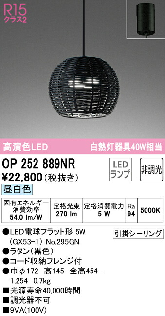 Ｔ区分 オーデリック OP252889NR （ランプ別梱包）『OP252889#＋NO295GN』 ペンダント 畳数設定無し LED 安心のメーカー保証