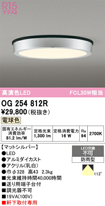 【貨物輸送無料】 オーデリック Ｈカテゴリー化 OG254812R 露天灯 軒下灯 畳数打ち立てる皆無 LED 楽になることの製造業者引き請ける