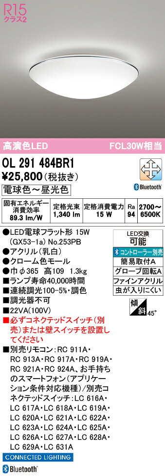 Ｔ区分 オーデリック OL291484BR1 （ランプ別梱包）『OL291484P1#＋NO253PB』 シーリングライト リモコン別売 畳数設定無し LED 安心のメーカー保証｜照明器具専門店　灯の広場