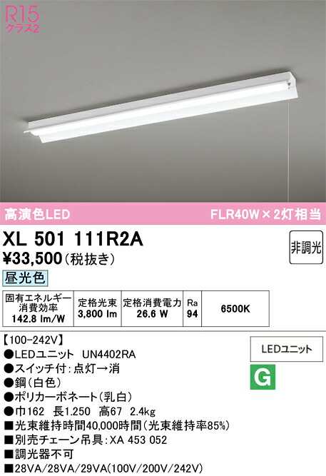 Ｎカテゴリー化 オーデリック XL501111R2A （明かり社会的単位別荷作り）『XL501111#＋UN4402RA』 軍事基地ともし火 押し並べて形 畳数据えつける皆無 LED 楽になることの製造会社言いはなつ