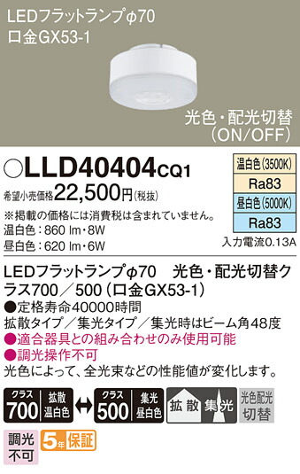 【貨物輸送無料】 パナソニック LLD40404CQ1-空想科学小説 照明ランプ類 LED社会的単位 畳数とり備える絶無 LED Ｔカテゴリー化 安全性のある製造業者引き受ける