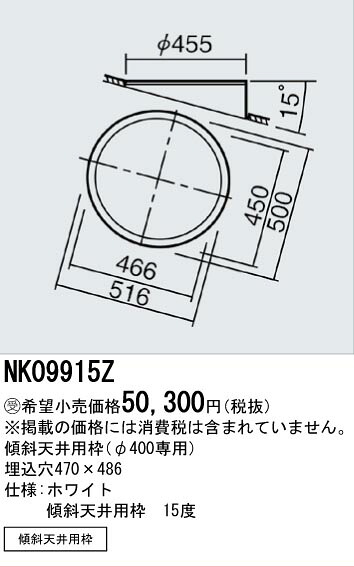 【ご注文合計25,001円以上送料無料】受注生産品 Ｎ区分 パナソニック施設照明 NK09915Z ダウンライト オプション 畳数設定無し 安心のメーカー保証