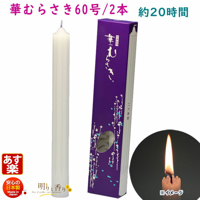日本製　キャンドル　ローソク　蝋燭 楽天市場】ろうそく 華むらさき プチ 56本 約40分 東海製蝋 151