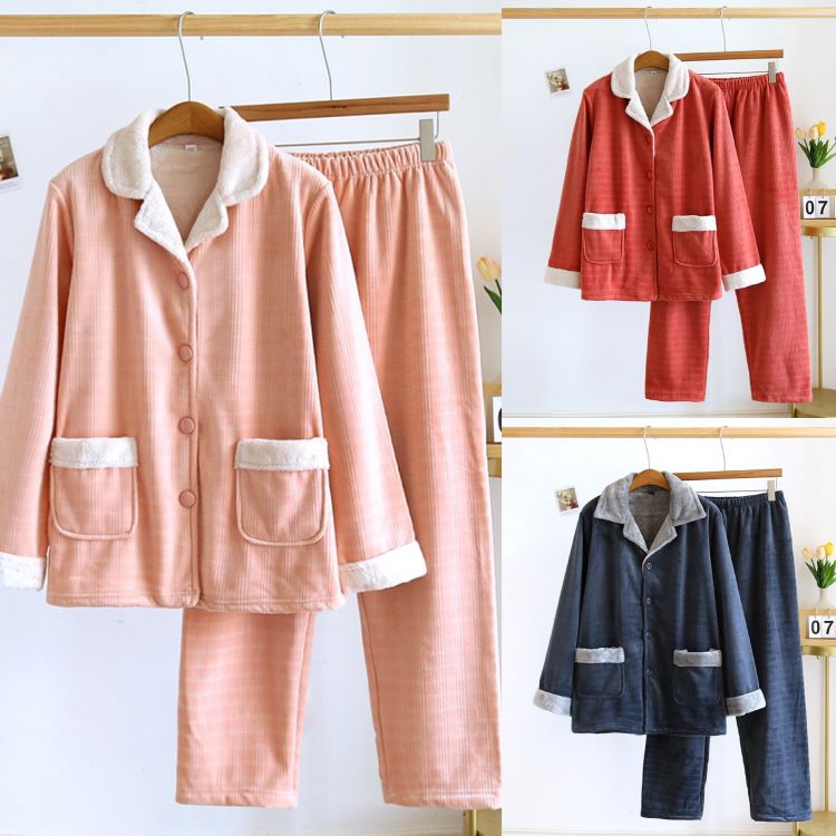 【送料無料】冬パジャマ もこもこ ルームウェア カップル 上下セット ペアルック 可愛い ふわふわ 部屋着 あったかい 暖かい レディース メンズ 冬 パジャマ 前開き プレゼント 彼氏 カップル 夫婦 女性 男性 ルーム ウェア セットアップ