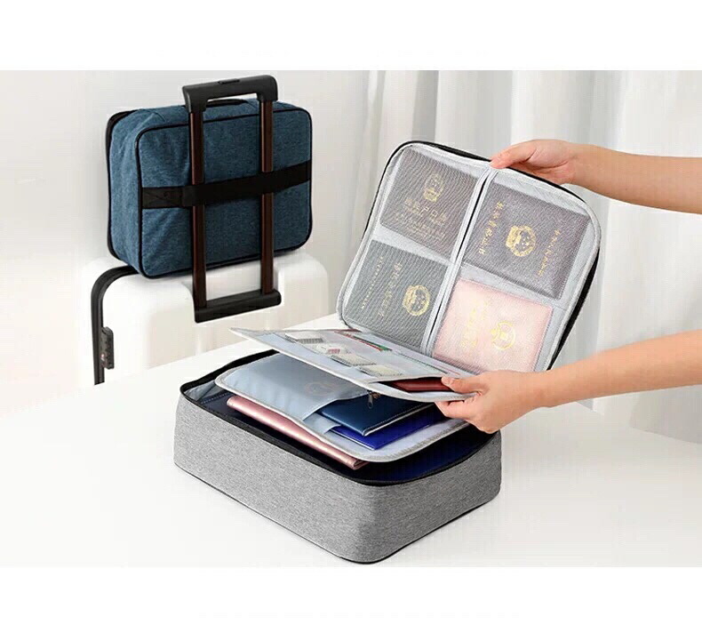 楽天市場 財布やパスポート収納 旅行便利グッズ Ipad 収納 スーツケースに取り付け スーツケースとバッグを固定するベルト付 トラベル収納バック一段 アカシアショップ