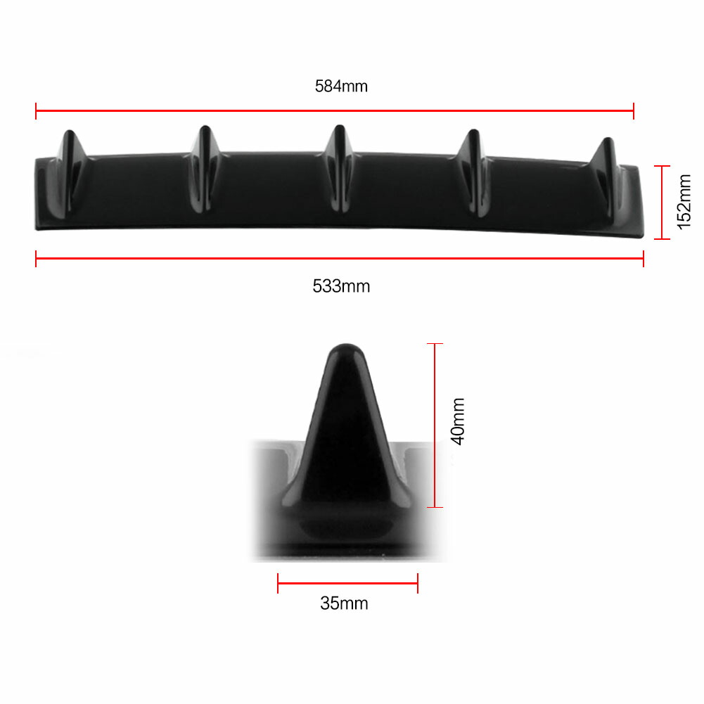 楽天市場 汎用 Abs製 リアバンパースポイラー 黒い ボルテックスジェネレーター シャジュフィンスタール 未塗装 シャークフィン風 リアアンダースポイラー リアディフューザー ドレスアップ テープ付き アカシ本舗