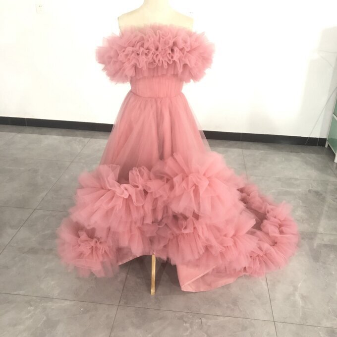 豪華！コーラルピンク カラードレス チュールスカート ベアトップ 花嫁/披露宴｜暁_ASUSA 27,227円