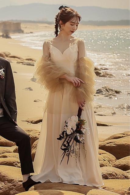 楽天市場】実例写真！トップス アイボリー ふわふわ袖 ソフトチュール  