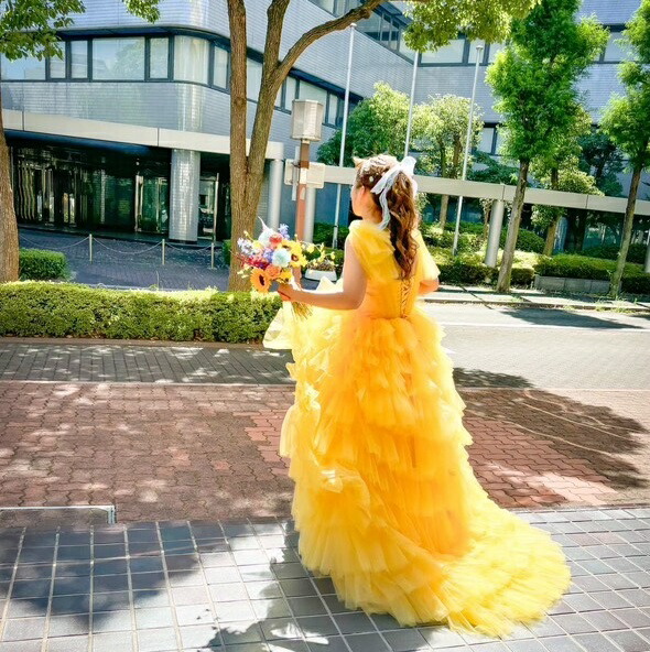 楽天市場】実例写真！妊婦ドレス マタニティ 写真撮影 オレンジ  