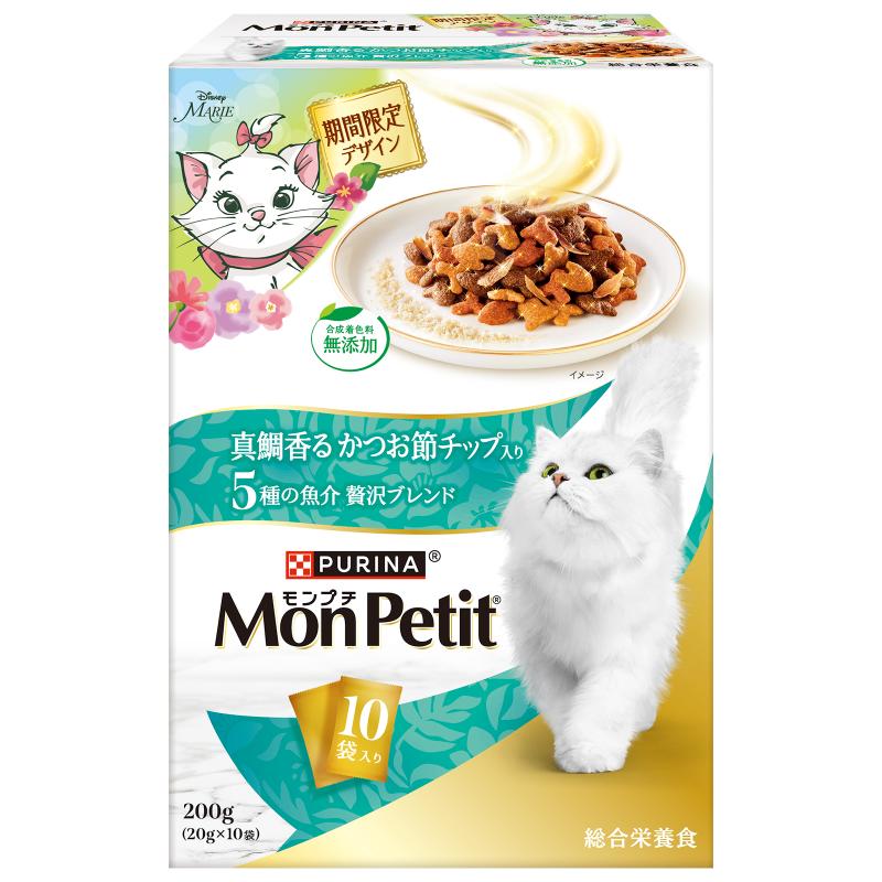 【10個セット】ネスレ モンプチ ボックス 期間限定 真鯛香るかつお節チップ入り 200g キャットフード 成猫用 ドライ 贅沢 真鯛風味 かつお節 まぐろ かに えび 魚介 期間限定 合成着色料無添加 総合栄養食 小分け 少量 お試し 備品 消耗品 ストック 175mm 特価
