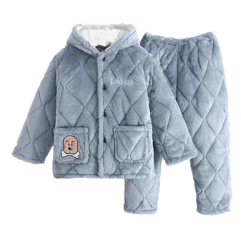 子供用パジャマ 上下セット キッズ 長袖 長ズボン 冬用 厚手 フリース あったか 暖か 男女兼用 ルームウェア 部屋着 寝巻き 帽子付き 140cm以上 8歳以上