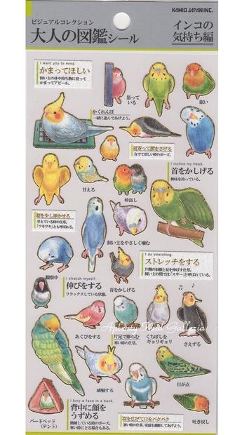 楽天市場 Vol 3 大人の図鑑シール インコの気持ち編 No ビジュアルコレクション 金箔加工シール インコのシールいんこデザインシール とりトリ柄鳥グッズ 3cmメール便ok Aplenty Kind Galleria