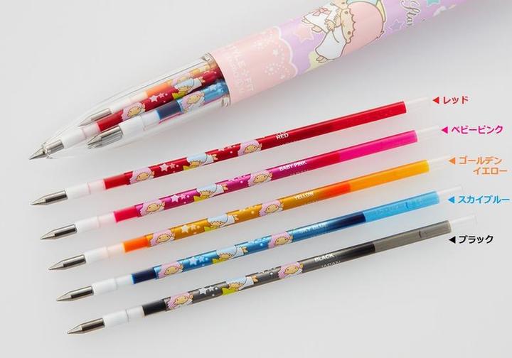楽天市場 限定発売 リトルツインスターズ ゲルインクボールペン リフィル 0 38mm芯 ご選択 Tブラック Tスカイブルー Tゴールデンイエロー Tベビーピンク Tレッド スタイルフィットサンリオ Umr 129sr 38t キキララ柄0 38mmインク替芯 3cmメール便ok