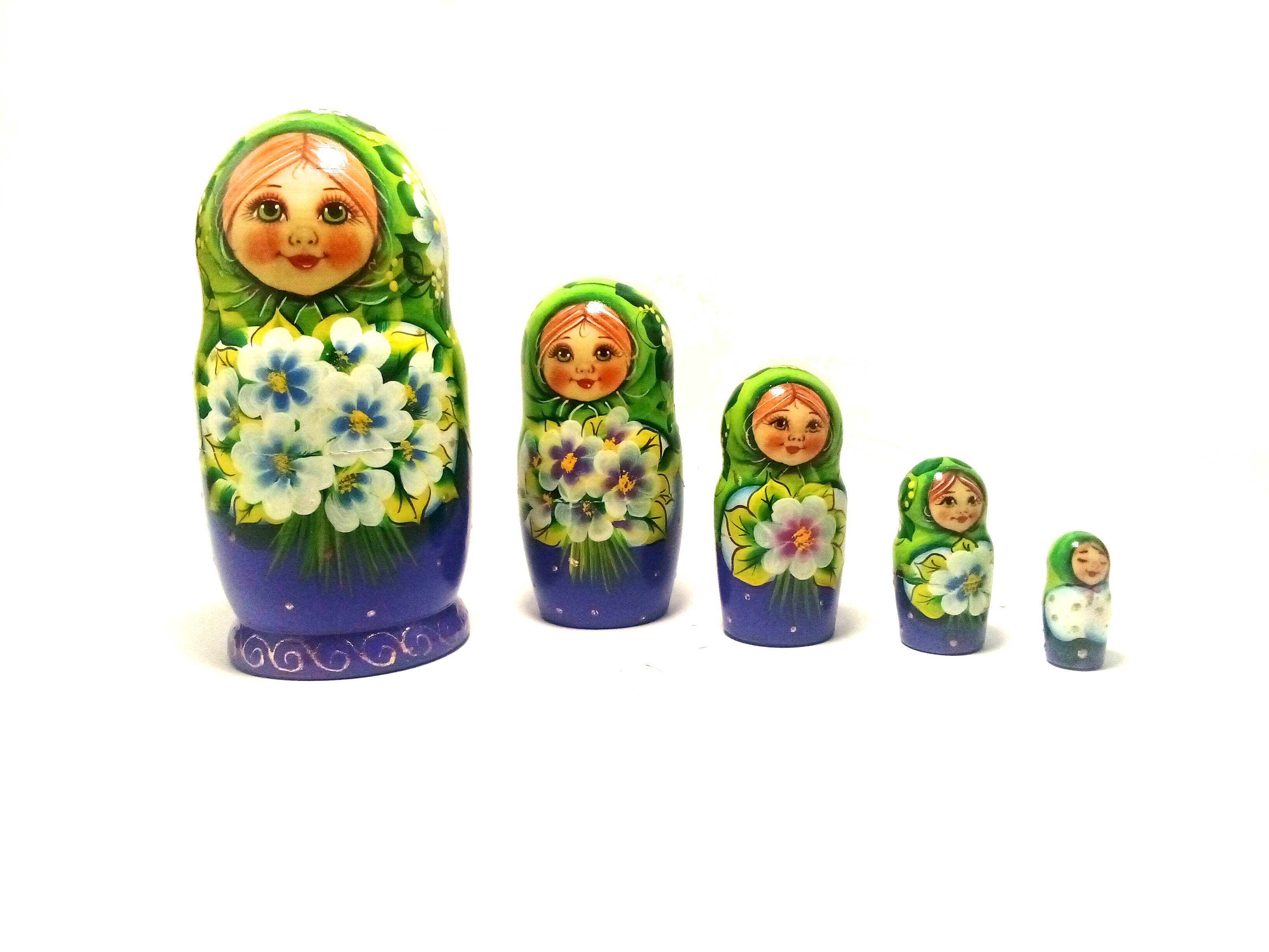 新品　ロシア　キーロフ　マトリョーシカ　花束　11cm　5体セット 新品 ロシア キーロフ マトリョーシカ 花束 11cmサイズ 5体セット