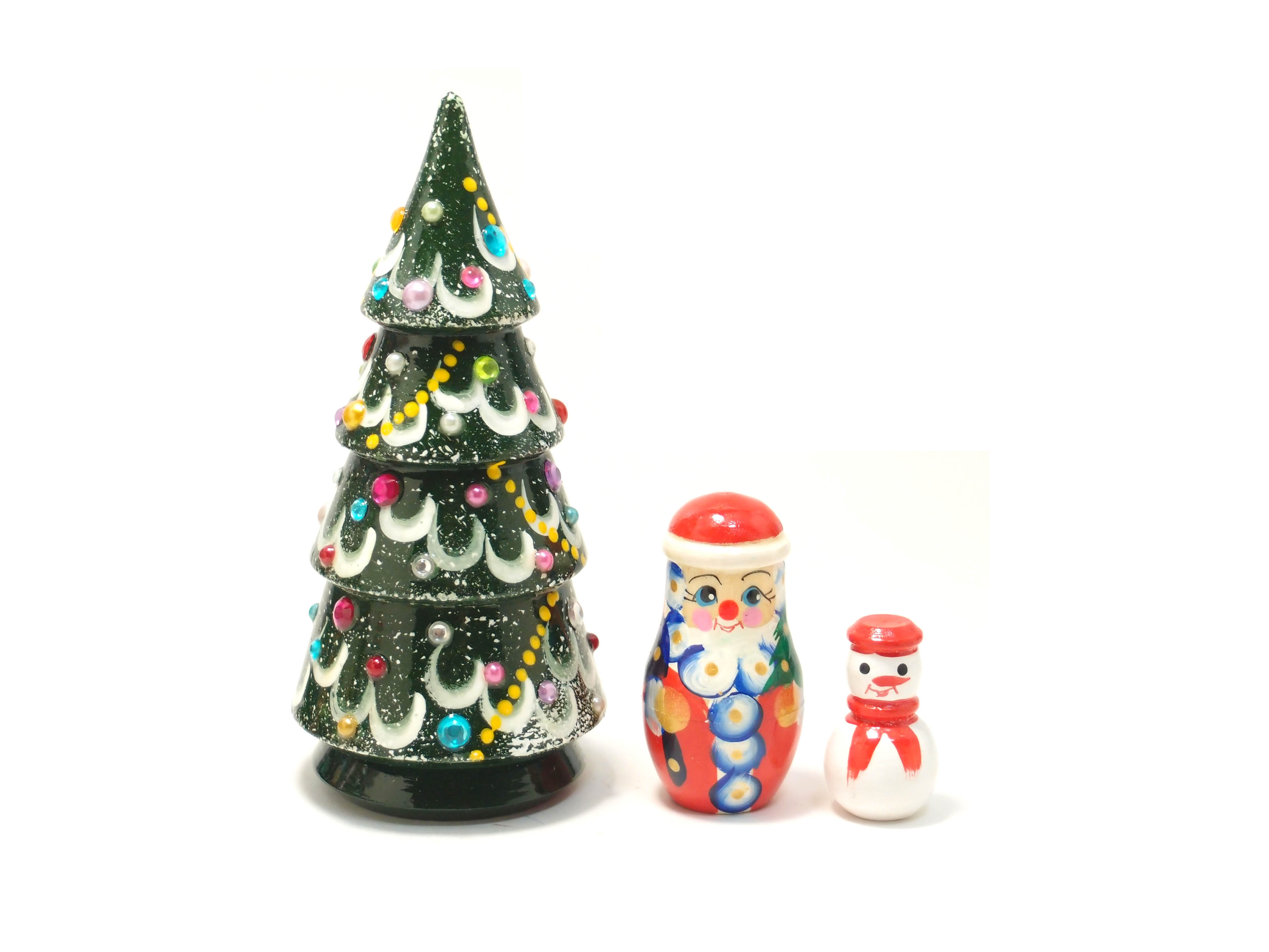 楽天市場】マトリョーシカ クリスマス ツリー 3個組 H=14cm [ロシア製