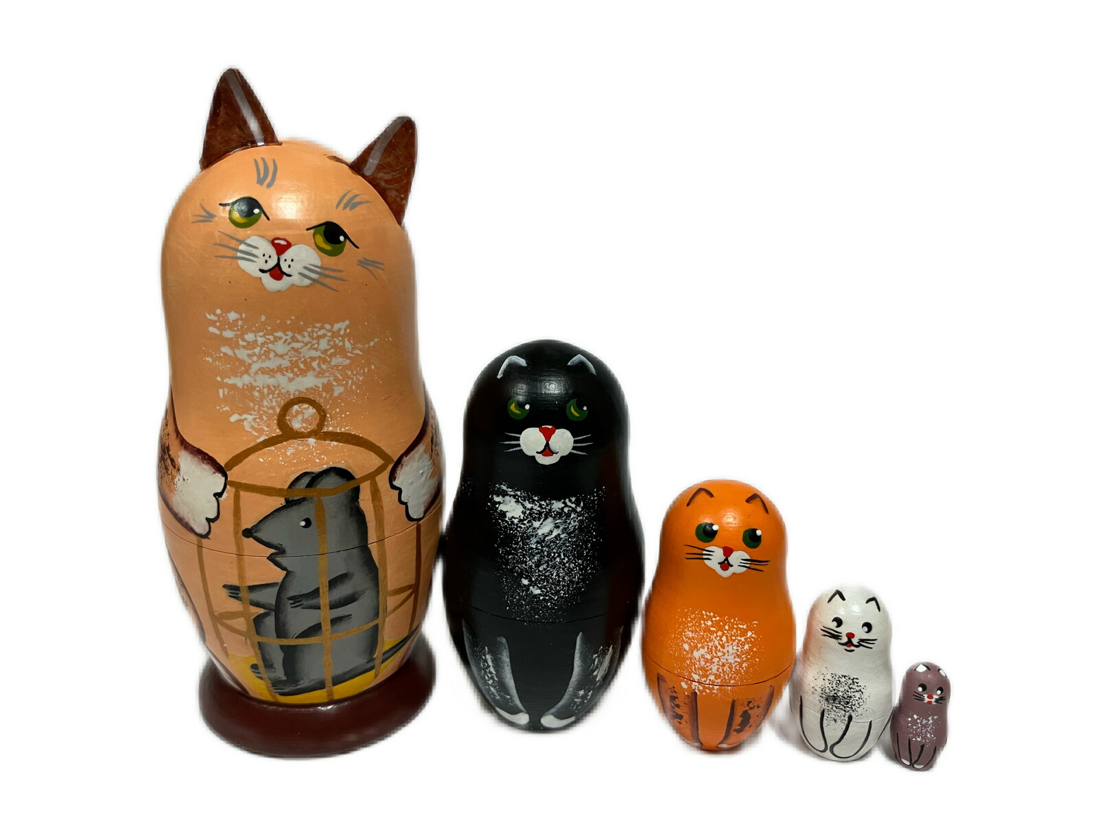 楽天市場】マトリョーシカ 数遊び 1個+3匹 「シャム猫 (グレー