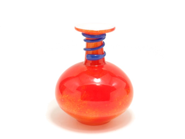 ガラス フラワーベイス 「SNAKE VASE 」color : Red [ロシア製]