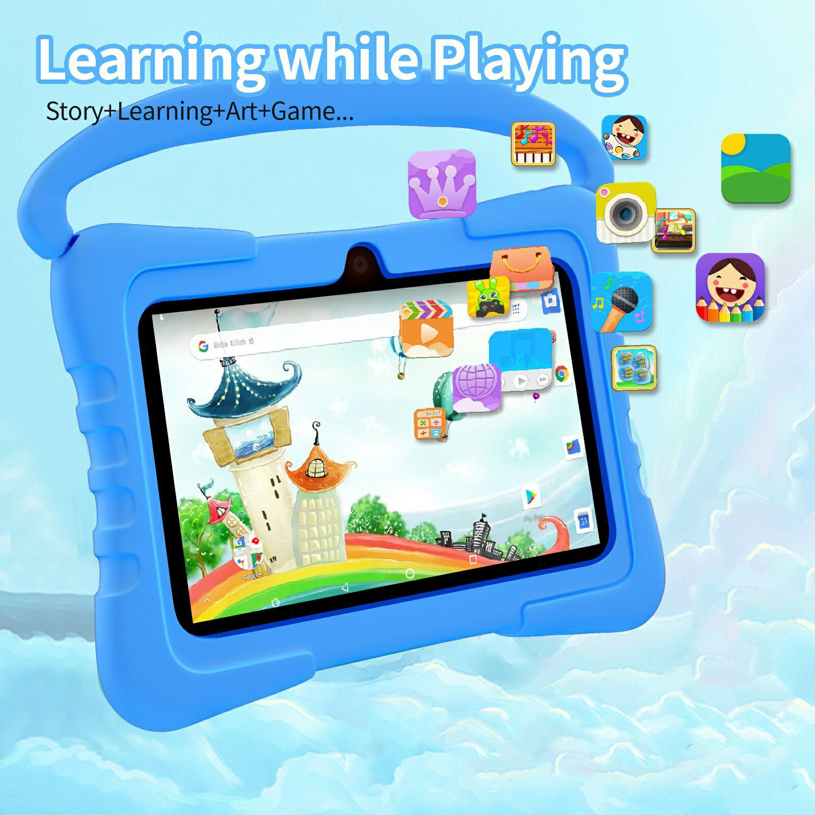 キッズタブレット 7インチ ケース付き7インチ 子供用 タブレット youtube Android 搭載 子供タブレット YouTube Kids 対応 Wi-Fi Bluetooth 子供 クリスマスプレゼント 時間管理機能付き 知育学習 動画 電子書籍 6,928円
