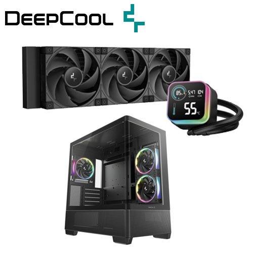DeepCool 曲面硝子 Micro-ATX容れもの CG380U 3F [R-CG380U-BKAGM3-G] \u0026 一部分LCD積み上げる 360粍 水冷中央処理装置空調設備 LQ360 ULTRA [R-LQ360-BKLSMWP-G-U] 書き割り