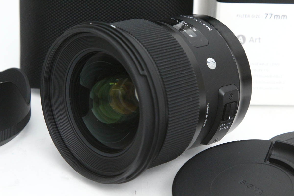 【中古】【美品】シグマ 24粍 F1.4 DG HSM [キヤノン用] CA01-R3390-3X4 SIGMA EFマウント フルサイズ 大差しわたし 広角 単興味の中心 中古