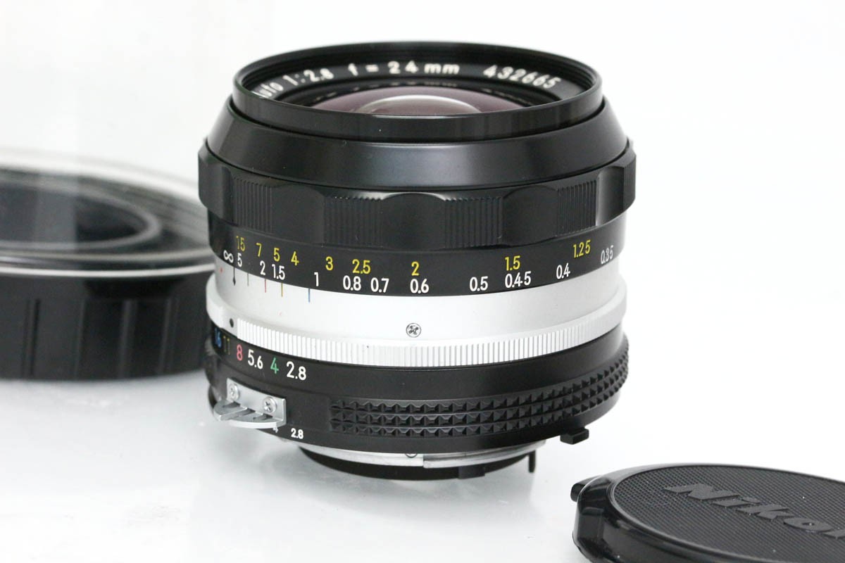 【中古】【美品】ニコン NIKKOR-NC Auto 24粍 F2.8 Ai改 CA01-R5353-2B2D Nikon Fマウント フルサイズ 単興味の中心 MF 年寄りの水晶体 中古