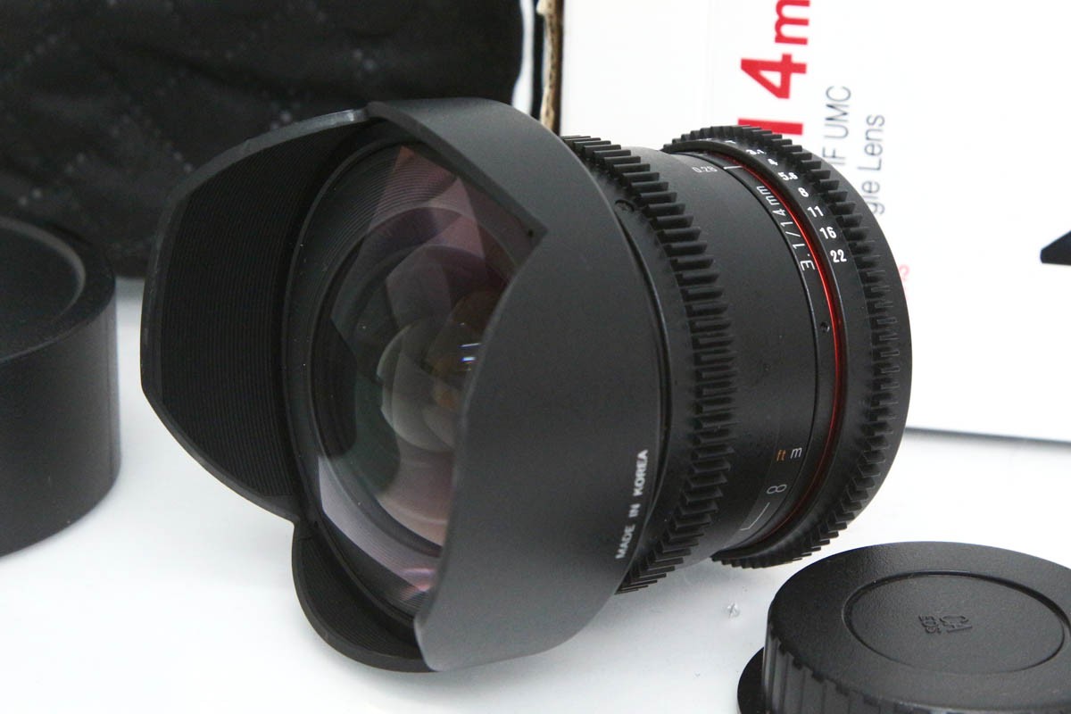 【中古】【美品】総締めヤン 14粍 T3.1 VDSLR ED AS IF UMC II [キヤノン用] CA01-R5359-3X4 SAMYANG EFマウント フルサイズ 超広角 単興味の中心 MF 中古