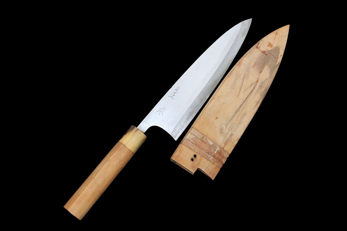 【中古】【美品】原型 相出刃 霞 八寸 朴柄 鞘付 KN02-B5744-2L3B 和まかない方 240粍 24珊 中古