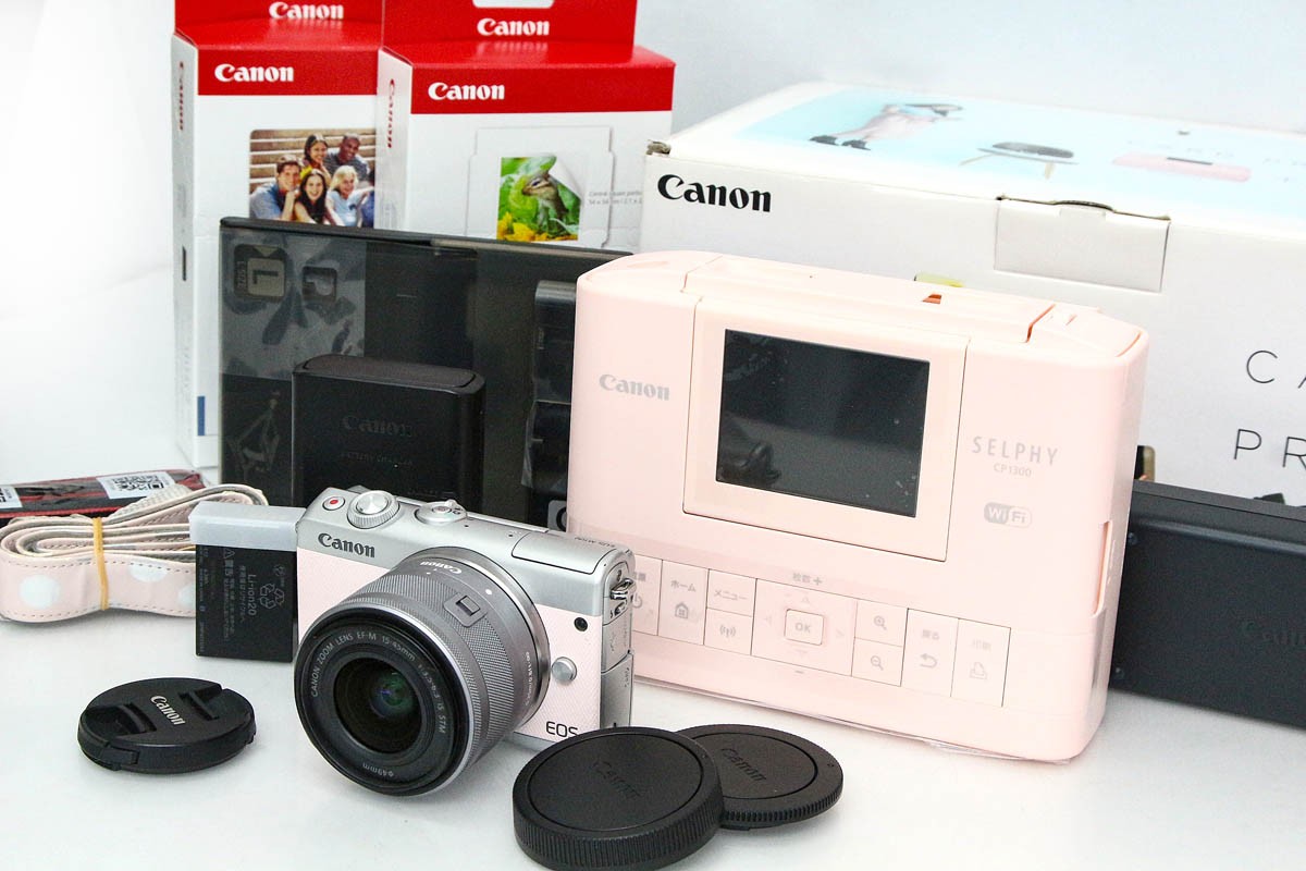 【中古】【並品】キヤノン EOS M100 リミテッドピンクフォトキット CA01-R5658-2E5 Canon EF-Mマウント APS-C 標準尺度望遠レンズ 手ブレ手を加える 水晶体付き添い人 仕掛ける 中古