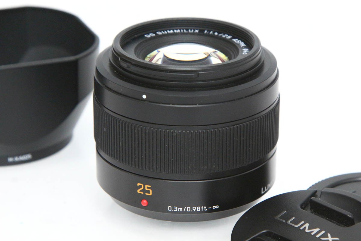 【中古】【美品】パナソニック LEICA DG SUMMILUX 25粍/F1.4 II ASPH. H-XA025 CA01-R5064-3T3B パナソニック Panasonic マイクロフォーサーズマウント 単興味の中心 AF 大差しわたし
