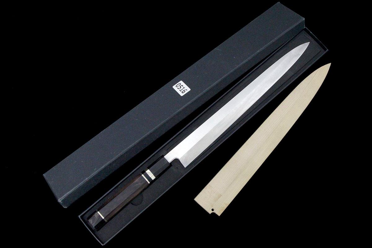 値下げしました、尚台正吉柳刃包丁上霞 鞘付き 楽天市場】【中古】【美品】尚台正吉 柳刃包丁 霞 尺一 上 朴柄 名入