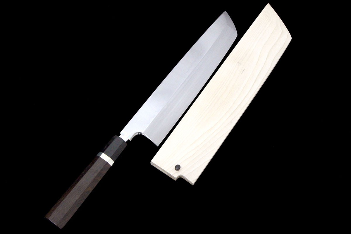 【中古】【極美品】銘曖昧模糊たる 鱧切まかない方 本焼 九寸 まっ黒柄 鞘付 KN02-A11164-2L3D 鱧切まかない方 本焼 九寸 まっ黒柄 鞘付
