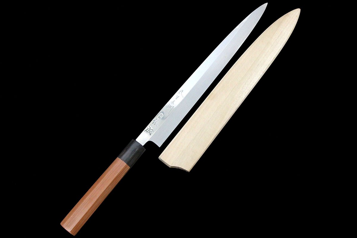 【中古】【未当てはめる品】佑成 柳刃ごはん炊き 本焼 尺 純日本鋼 花梨柄 鞘付 KN02-A11376-2L3D 佑成 柳刃ごはん炊き 本焼 尺 純日本鋼 花梨柄 鞘付