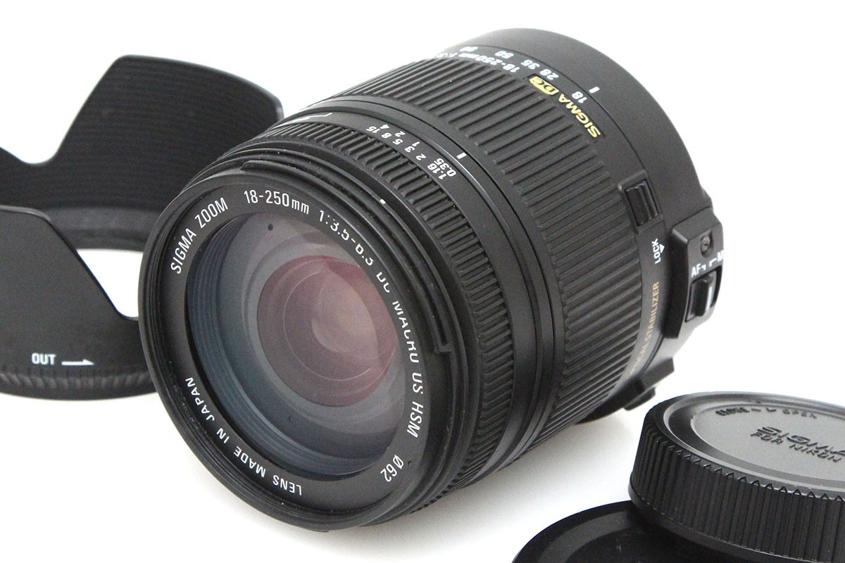 【中古】【お買い得品】シグマ 18-250mm F3.5-6.3 DC MACRO OS HSM [ニコン用] CA01-P277-2N1D-ψ SIGMA Fマウント APS-C 標準ズーム 手ブレ補正 マクロ 中古
