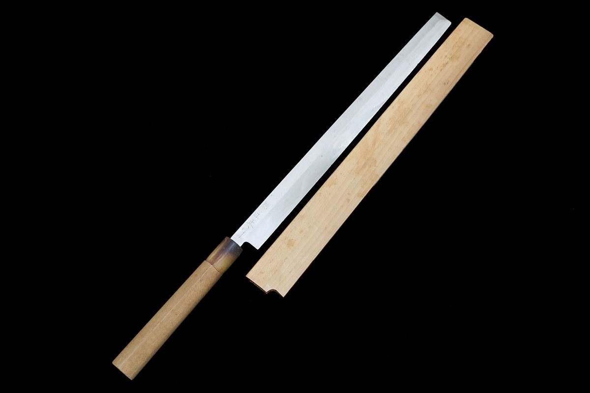 【中古】【美品】その他 堺匠正　蛸引包丁 霞 尺一 朴柄 白鞘付 KN02-B6391-2L3D 堺匠正　蛸引包丁 霞 尺一 朴柄 白鞘付｜アキバ流通プラス店