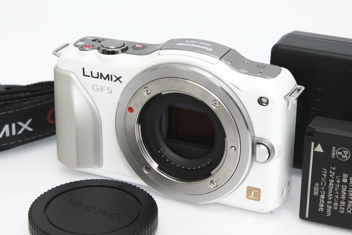 【中古】【並品】パナソニック LUMIX DMC-GF5-W ボディ [シェルホワイト]（センサー清掃済み） CA01-R4227-2P1B Panasonic マイクロフォーサーズ 中古｜アキバ流通プラス店