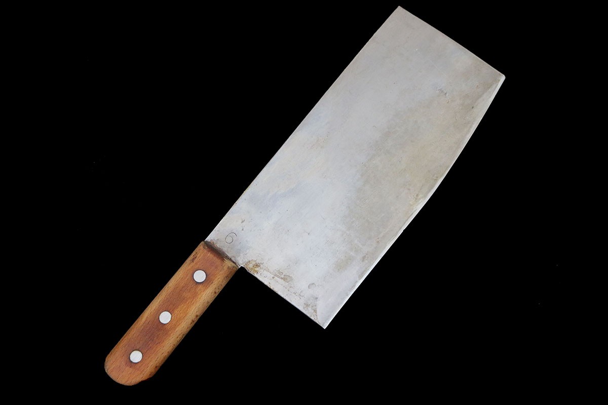 【中古】【並品】無銘 中華包丁 225mm 6号 名入 KN02-B5135-2L1D 無銘 中華包丁 6号 名入