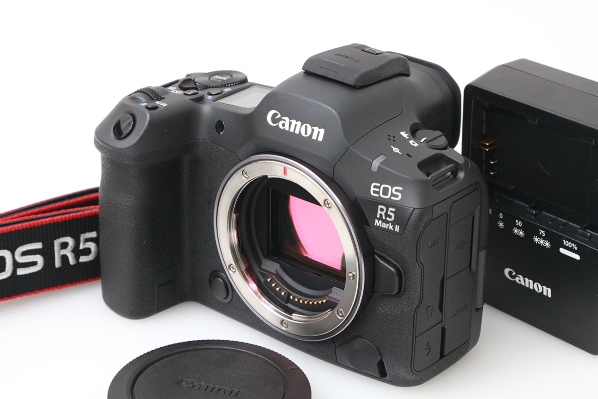 【中古】【良品】キヤノン EOS R5 Mark II 上半身 （検出器洗い濯ぎ済） CA01-M6063-2K2 CANON キヤノン RFマウント 鏡鑑受け答え フルサイズ EOS 手ブレ手を加える 4K相応う