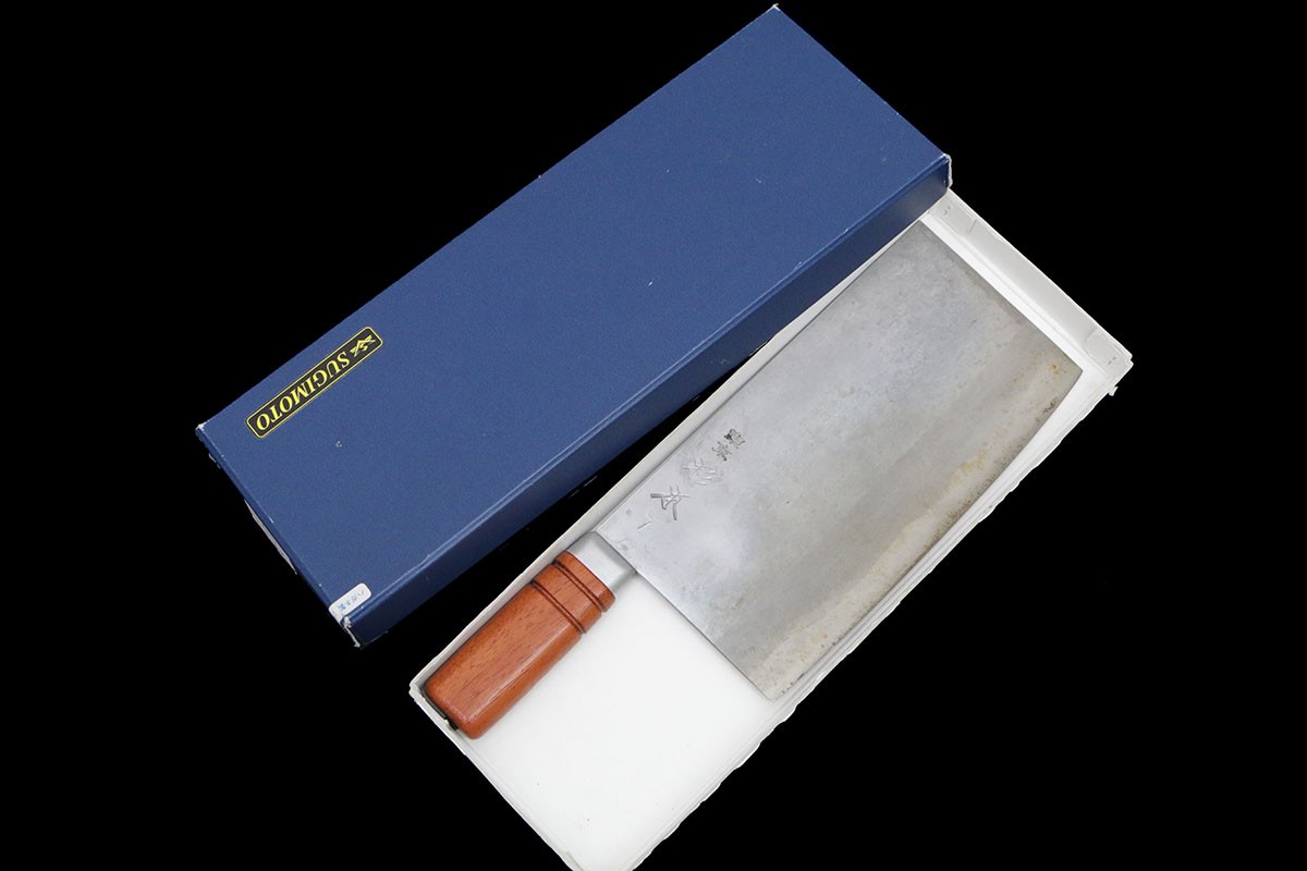 【中古】【美品】東京杉本 中華包丁 7号 4007 鍔付き柄 箱付 KN02-B5162-2L2B 東京杉本 中華包丁 鍔付き柄 箱付