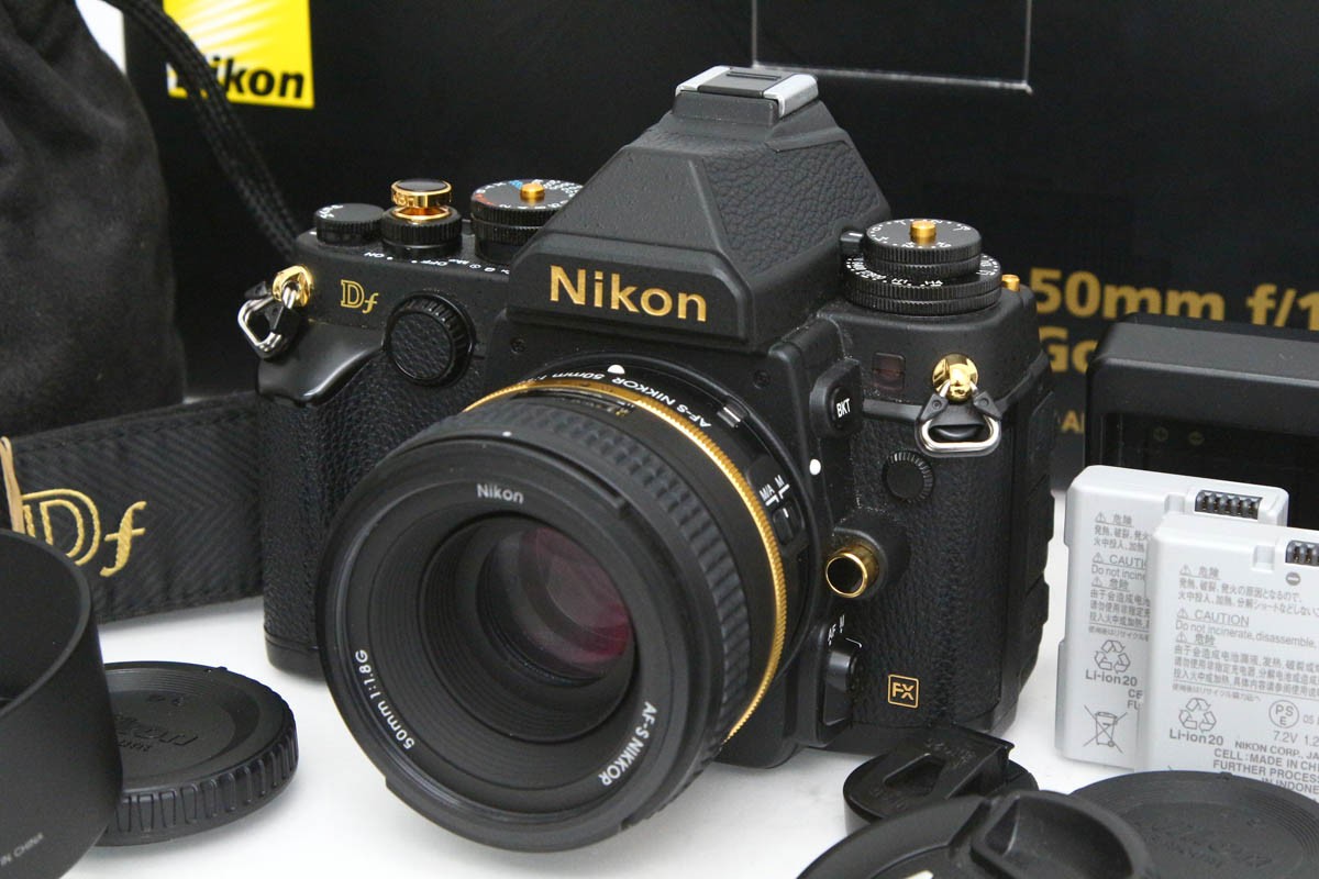 【中古】【並品】ニコン Df 50粍 f/1.8G Special Gold Edition CA01-R4945-2P5 Nikon Fマウント フルサイズ 大差しわたし 単興味の中心 水晶体付き添い人 書き割り 中古