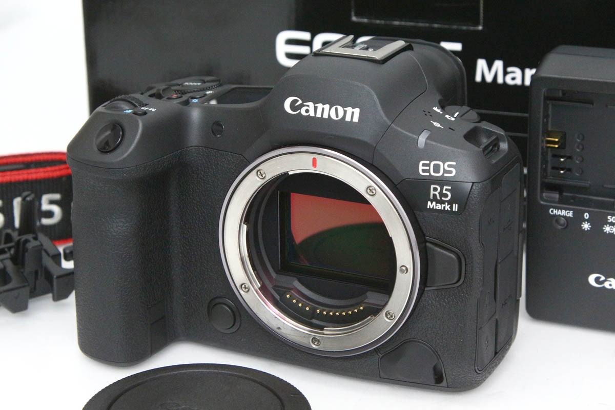 【中古】【美品】キヤノン EOS R5 Mark II 上半身（検出器洗い濯ぎ済） CA01-R5062-3W4 Canon RFマウント フルサイズ 5軸手ブレ手を加える EVF 中古