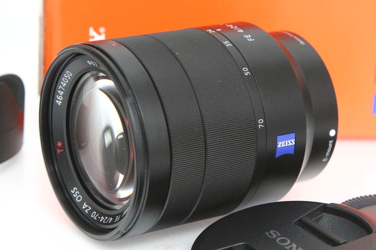 【中古】【良品】ソニー Vario-Tessar T* FE 24-70粍 F4 ZA OSS SEL2470Z CA01-R5085-2S2 SONY ソニー α Eマウント 標準尺度望遠レンズ AF フルサイズ 手ブレ手を加える